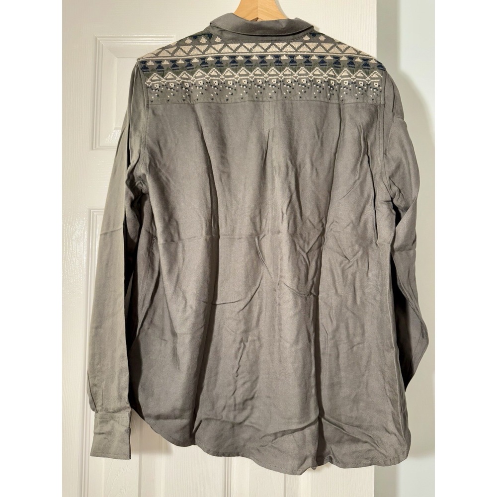 Anthropologie Staring At Stars‎ Aztec Button Up Shirt Women Sz L Western Rodeo - Picture 2 of 9